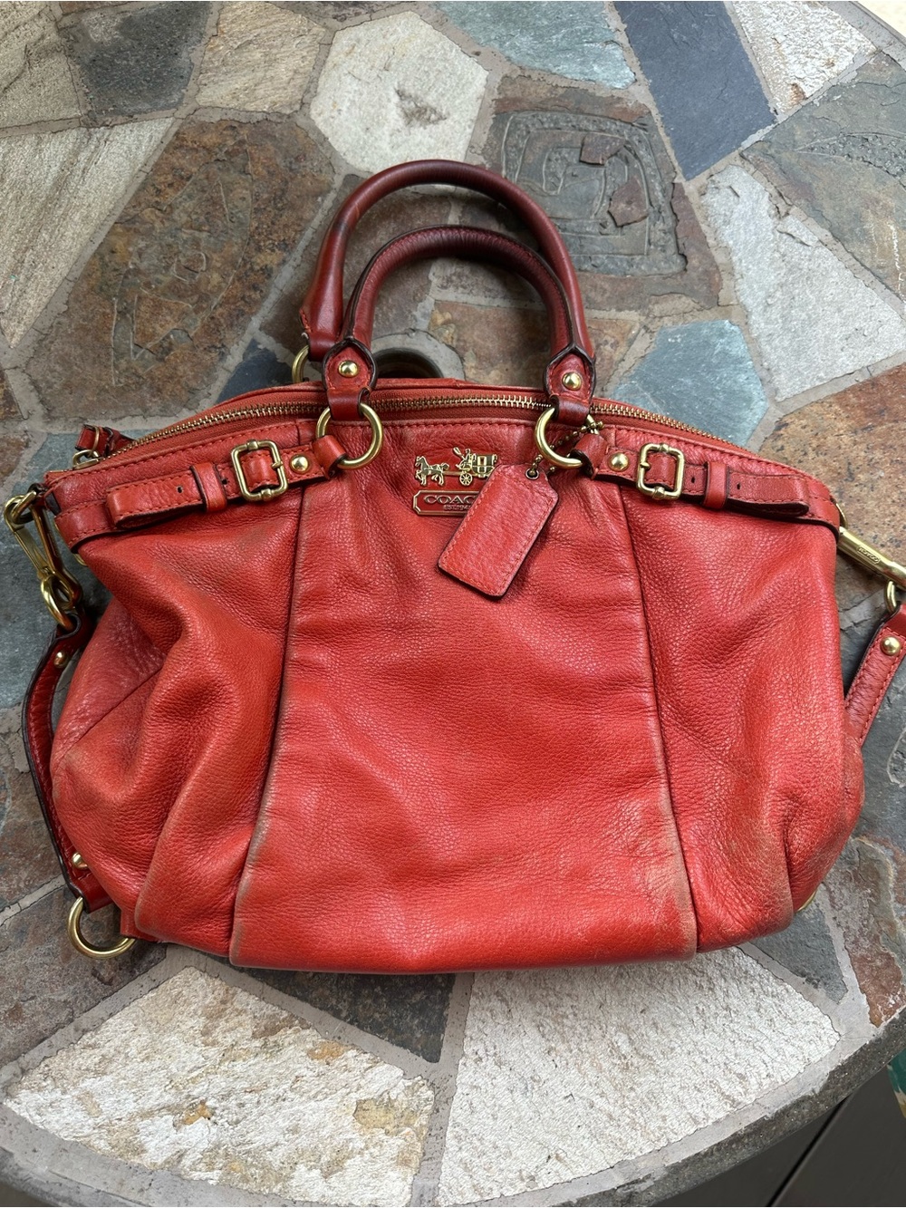 Coach Leather Madison Sophia bag with Gold-Tone Hardware